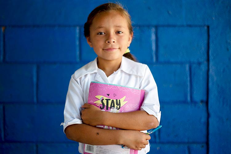 Girl at primary school supported by Plan International in Nicaragua