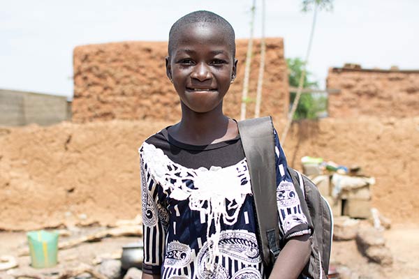 girl with backpack