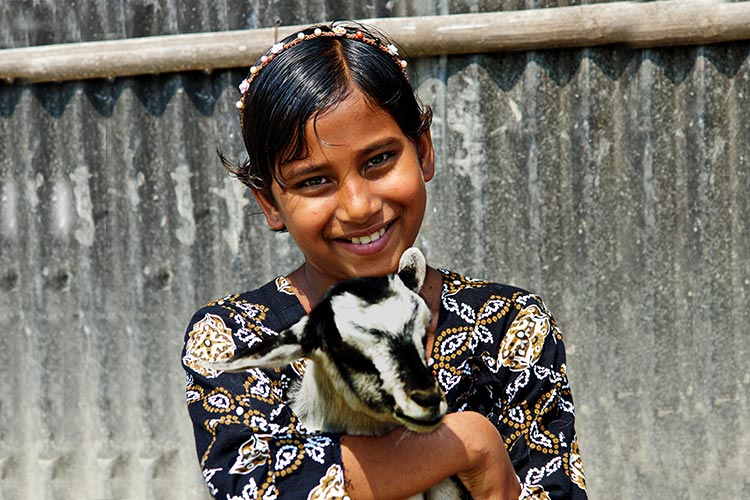 Girl with goat