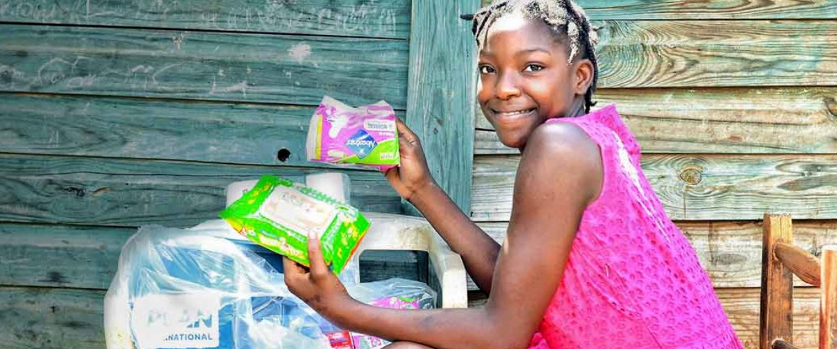 Used Sanitary Pad with Natural Blood. Woman on Critical Days